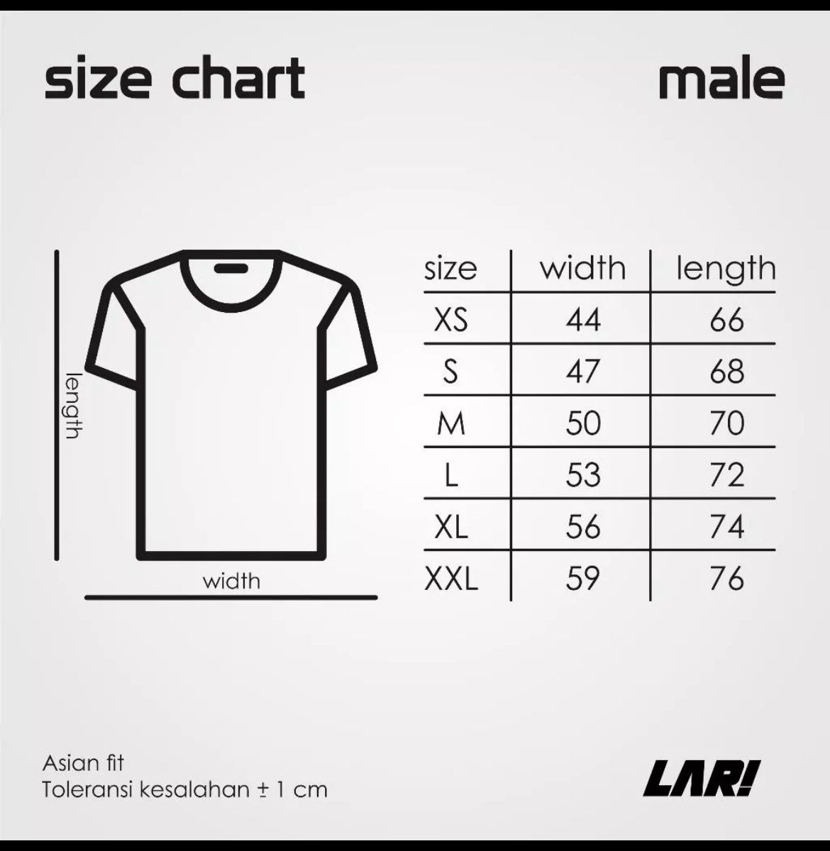Panduan Ukuran Jersey